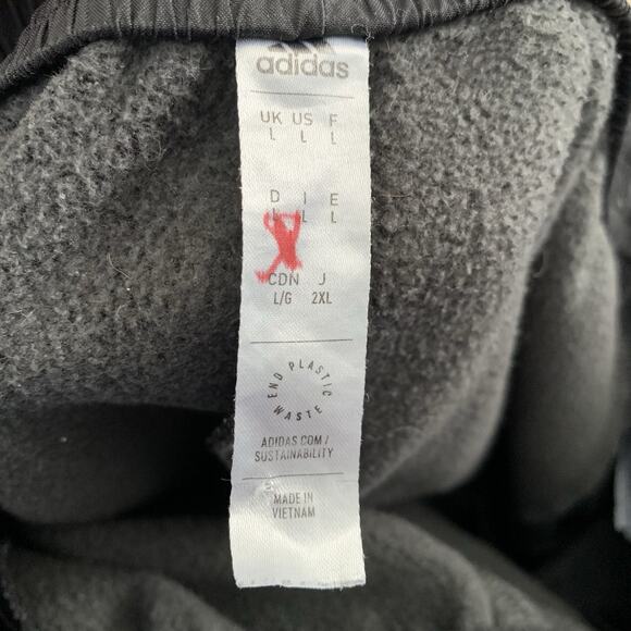 Adidas Mens Large Q4 Fleece Tapered Pants Run Black Jogger GYM Sweatpants HL6912 - Picture 2 of 7